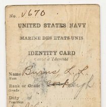 Documents, Lester Burns' military service World War I and II